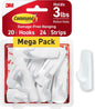 Command Medium White Hooks, 20 Hooks, 24 Strips