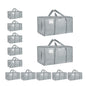 Moving Bags Extra Large 8 Pack - Heavy Duty Storage Totes with Wrap-Around Handles & Reinforced Zippers - Foldable Moving Box Alternative, Water-Resistant for Dorm, Closet & Under Bed Storage (Clear)