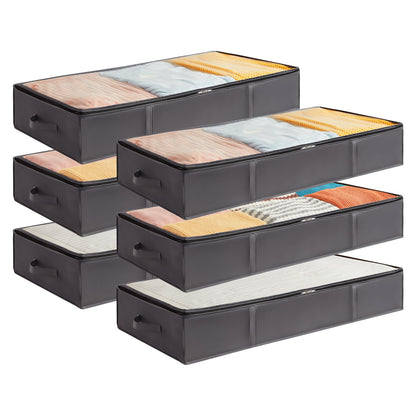 Lifewit 95L 4 Pack Under Bed Storage Container, Blanket Organizer, Gray