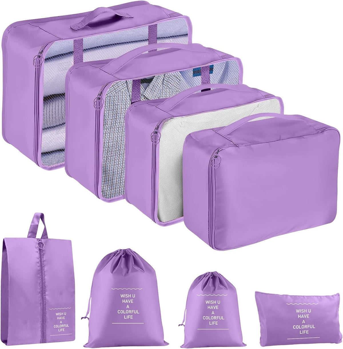 Packing Cubes for Travel 8 Set Luggage Organizer Bags