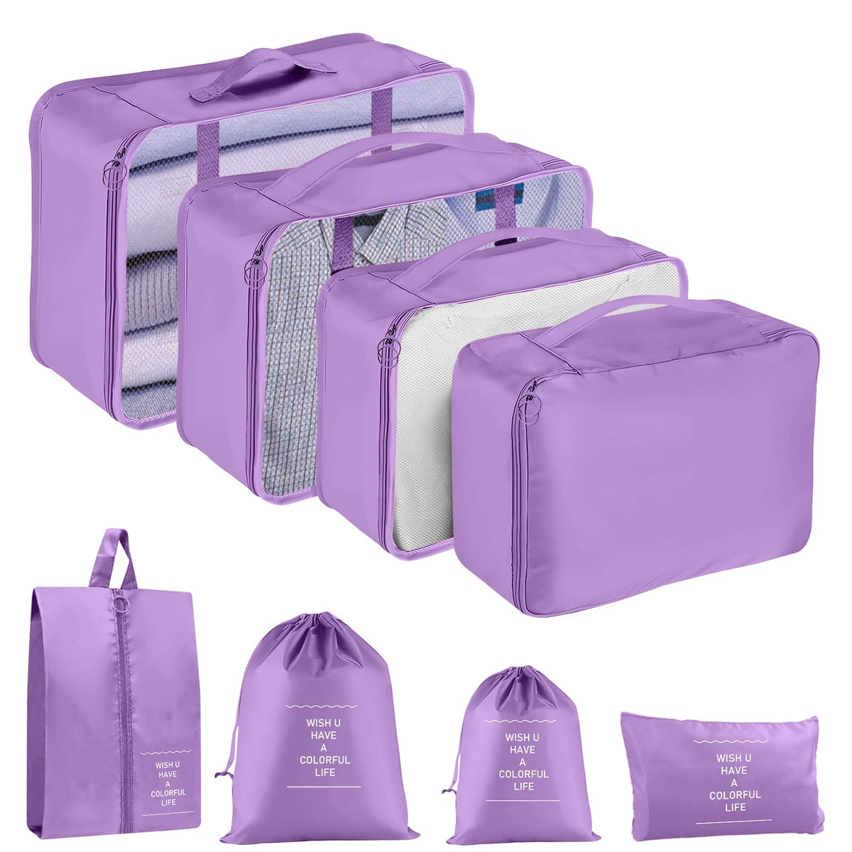 Packing Cubes for Travel 8 Set Luggage Organizer Bags
