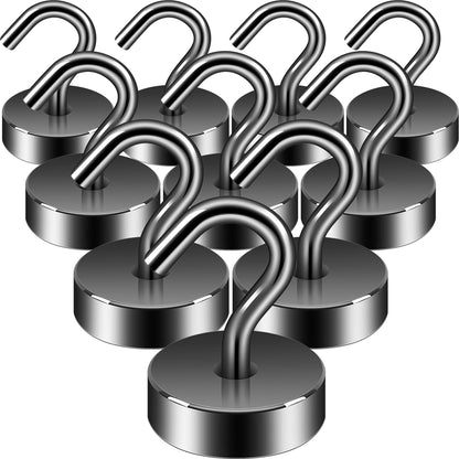 Neosmuk Magnetic Hooks Steel Tube Design for Cruise,80lb+ Black,10 Pack
