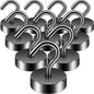 Neosmuk Magnetic Hooks Steel Tube Design for Cruise,80lb+ Black,10 Pack
