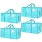Moving Bags Extra Large 8 Pack - Heavy Duty Storage Totes with Wrap-Around Handles & Reinforced Zippers - Foldable Moving Box Alternative, Water-Resistant for Dorm, Closet & Under Bed Storage (Clear)