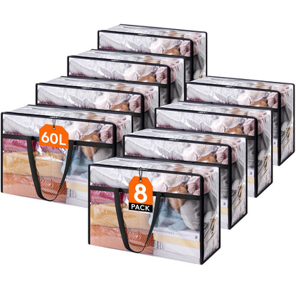 Lifewit 45L Clear Clothes Storage Bags,Plastic Foldable Blanket Storage Bag