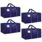 Moving Bags Extra Large 8 Pack - Heavy Duty Storage Totes with Wrap-Around Handles & Reinforced Zippers - Foldable Moving Box Alternative, Water-Resistant for Dorm, Closet & Under Bed Storage (Clear)