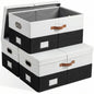 PRANDOM Large Collapsible Storage Bins with Lids [3-Pack] Linen/Cotton Blend Foldable Storage Boxes Organizer Containers Baskets Cube with Cover for Home Bedroom Closet Office Nursery(17.7x11.8x11.8)