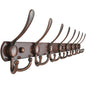 Dseap Coat Rack Wall Mounted - 5 Tri Hooks, Heavy Duty, Stainless Steel, Metal Coat Hook Rail for Coat Hat Towel Purse Robes Mudroom Bathroom Entryway (Black, 2 Packs)
