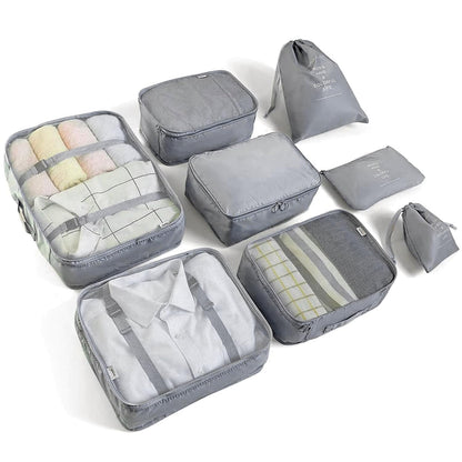 LANSKLBD 6/8 Set Packing Cubes for Suitcases Travel Luggage Packing Organizers,Travel Accessories Essentials Luggage Organizer with Shoe/Tioletry/Laundry Bag (Black, 6 set)