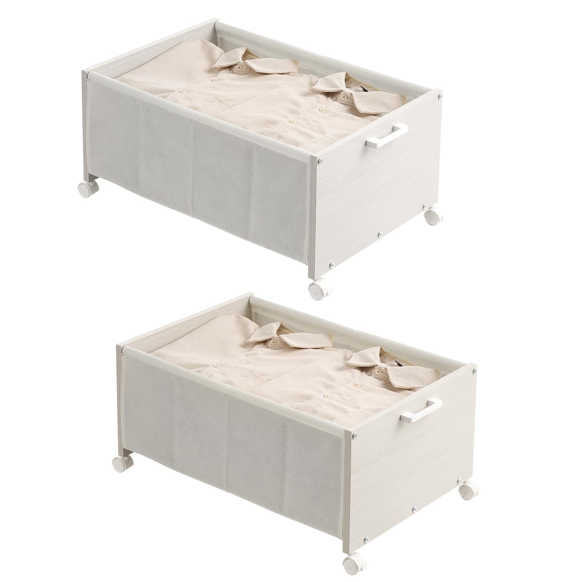Wooden Under Bed Storage Drawer with Wheels for Space-Saving Storage