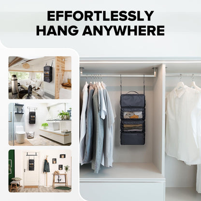 Suitcase Organizer, Hanging Travel Luggage Organizer Shelves Carry On Bag