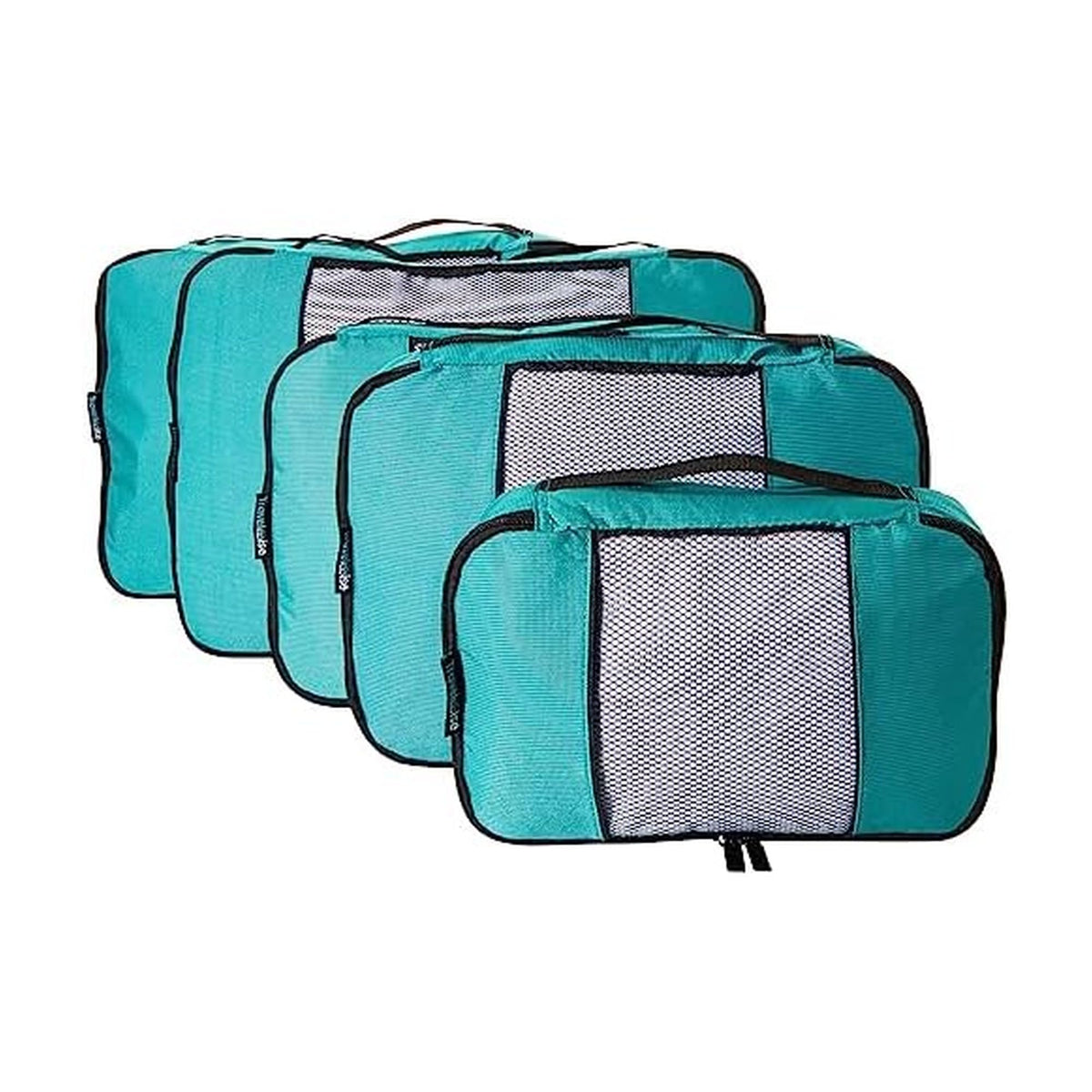 TravelWise Packing Cube System - Durable 5 Piece Weekender Plus Set (Black)
