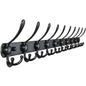 Dseap Coat Rack Wall Mounted - 5 Tri Hooks, Heavy Duty, Stainless Steel, Metal Coat Hook Rail for Coat Hat Towel Purse Robes Mudroom Bathroom Entryway (Black, 2 Packs)