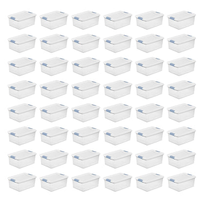 Sterilite Latching Box with Lids for Home and Office, 32 Quart, 6-Pack