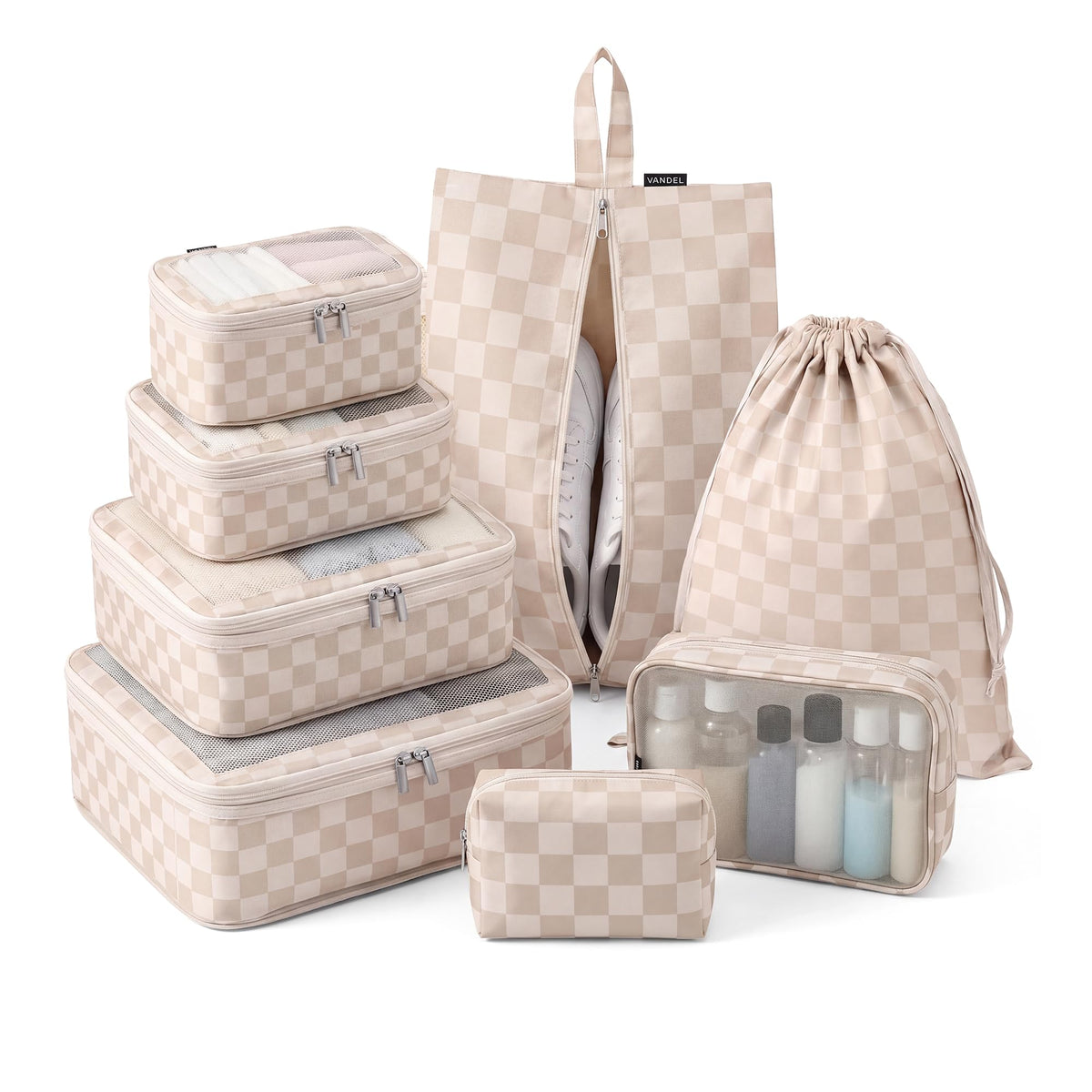 Vandel TSA-Friendly Packing Cubes for Carry On, Mesh Suitcase Organizer Bag