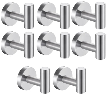 Towel Hooks Bathroom Coat Robe Wall Hook Heavy Duty Door Hanger Towel Robe Clothes Cabinet Closet Sponges Rack for Bathroom Bedroom Kitchen Hotel Pool 4 Packs Black(Drilling Installation)