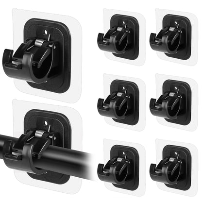 8PCS Self Adhesive No Drill Adjustable Curtain Rod Holder Hooks Brackets