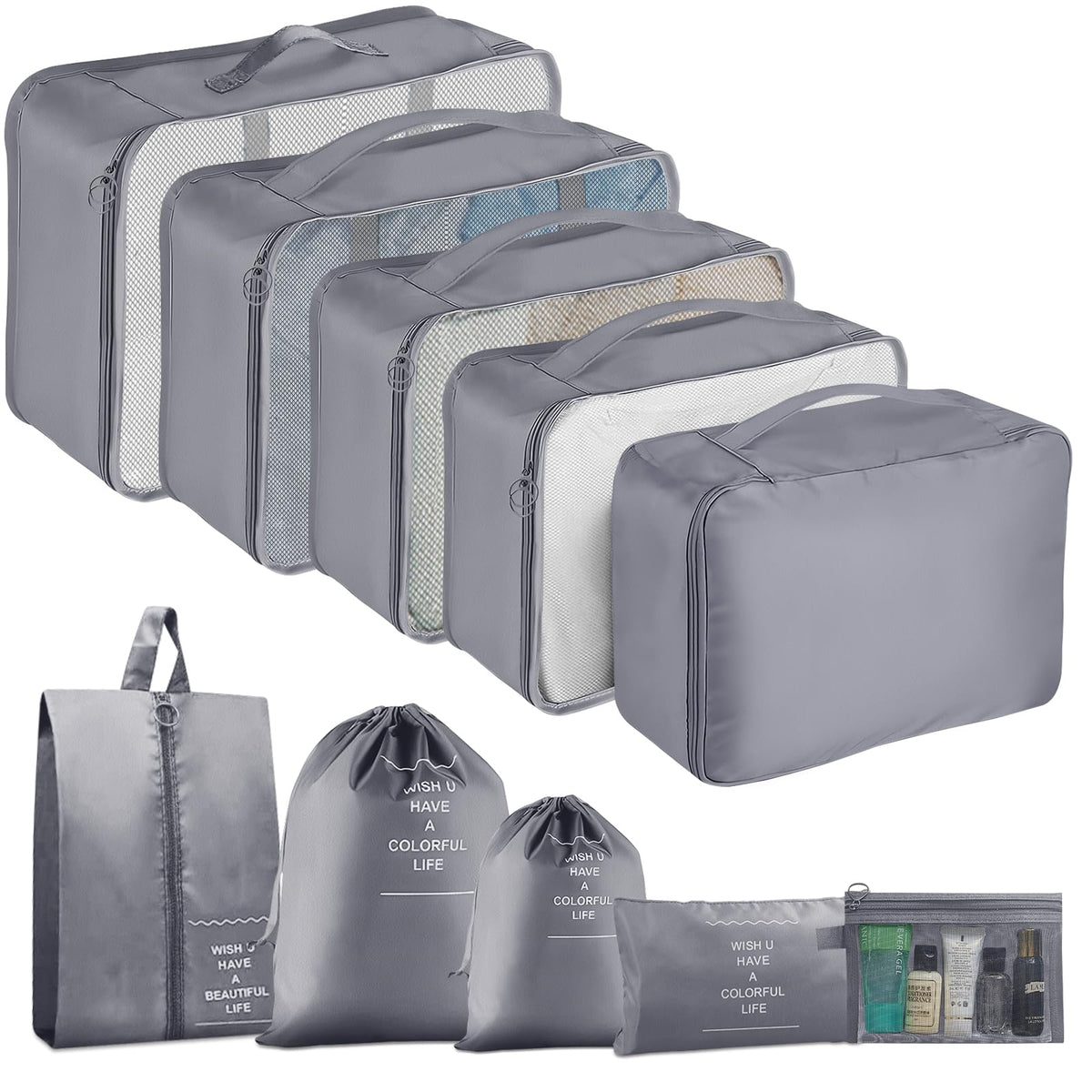 Packing Cubes for Travel 8 Set Luggage Organizer Bags