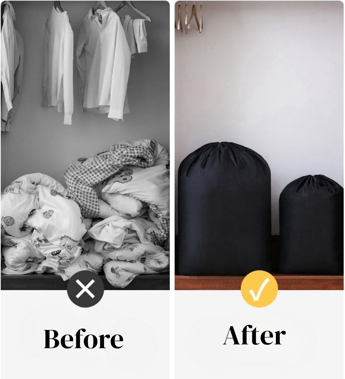 2 Pack Clothes Storage Bag, 43" x 55" Moving Bags Heavy Duty Extra Large with Drawstring, Reusable Giant Extra Luggage Storage Bags for Luggage, Suitcase, Furniture, Chair, Kids Bike