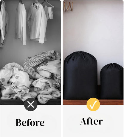2 Pack Clothes Storage Bag, 43" x 55" Moving Bags Heavy Duty Extra Large with Drawstring, Reusable Giant Extra Luggage Storage Bags for Luggage, Suitcase, Furniture, Chair, Kids Bike