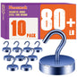 Neosmuk Magnetic Hooks Steel Tube Design for Cruise,80lb+ Black,10 Pack