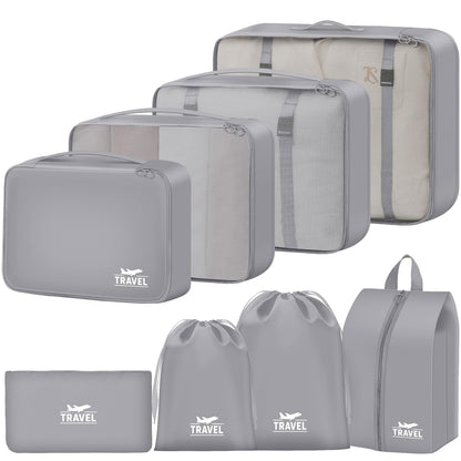 Packing Cubes for Travel - 8 Set Luggage Organizer Bags for Family, Mesh Breathable Packing Cubes for Suitcases Durable Travel Essentials Bags Set