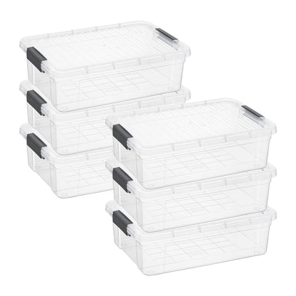 Superio 13.7 Quart Clear Plastic Storage Bin with Lid, Stackable Organizer Box, BPA-Free Storage Container for Home, Garage, School & Office, 1 Pack