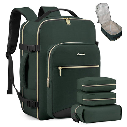 LOVEVOOK 40L Travel Backpack Flight Approved Carry on Backpack,3 Packing Cubes,Waterproof Personal Item Travel Bag,TSA Carry on Luggage Suitcase Travel Essentials,Gifts for Women & Men,fits 17" Laptop