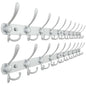Dseap Coat Rack Wall Mounted - 5 Tri Hooks, Heavy Duty, Stainless Steel, Metal Coat Hook Rail for Coat Hat Towel Purse Robes Mudroom Bathroom Entryway (Black, 2 Packs)