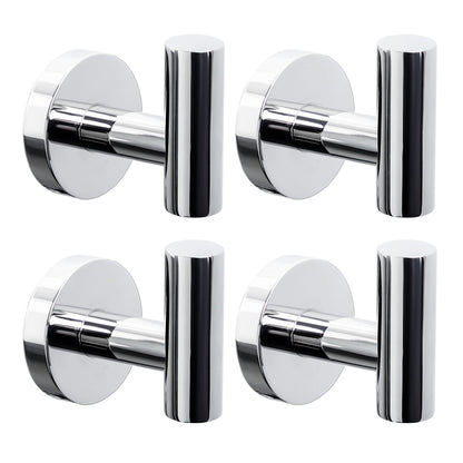 Towel Hooks Bathroom Coat Robe Wall Hook Heavy Duty Door Hanger Towel Robe Clothes Cabinet Closet Sponges Rack for Bathroom Bedroom Kitchen Hotel Pool 4 Packs Black(Drilling Installation)