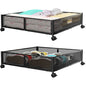 PHINOX Under Bed Storage Container with wheels,Patterned,Metal,2 Pack,Black