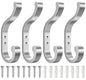 Coat Hooks Wall Mount,Heavy Duty Wall Hooks for Backpack,Towel,Black 4 Pack