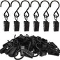 Stainless Steel S Hooks Curtain Clips, 50 Pack Hanging Party Lights Clips Hangers Gutter Photo, Art Craft Display, 2.4 Inch Long, Black