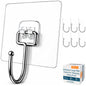 Adhesive Large Wall Hooks for Hanging Heavy Duty No Drill, 22 lbs, 12 pcs