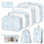 8 Set Packing Cubes for Suitcases,Suitcase Organizer with Shoe,Cosmetics,Clothing, and Accessories Bags for Travel Luggage Organizer Women Men(Pink Bows)