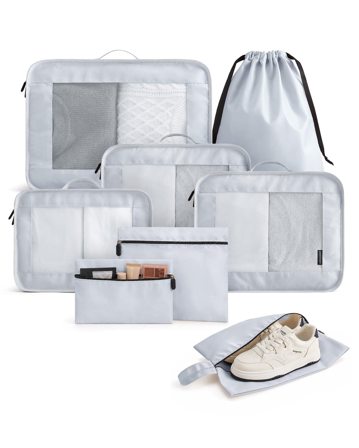LIGHT FLIGHT 8 Set Packing Cubes for Travel, Cruise Ship Travel Essentials