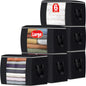 Fab totes 6 Pack Storage Bags for Clothes Blanket Storage Bins with Lids
