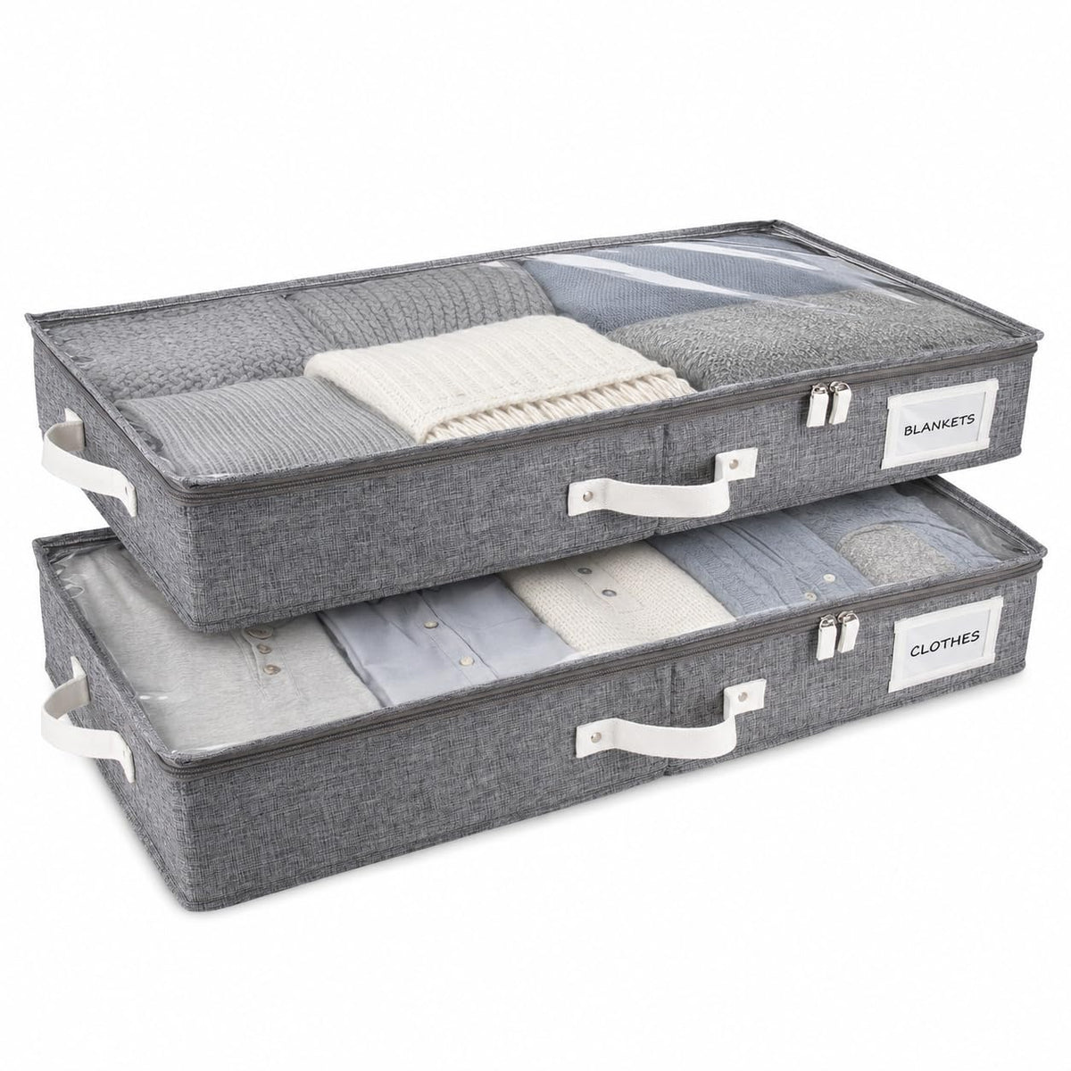 HOMELUX THEORY Under Bed Storage, Low Profile 2pc with Lid, Black