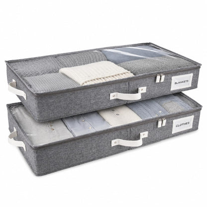 HOMELUX THEORY Under Bed Storage, Low Profile 2pc with Lid, Black