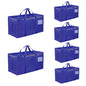 Moving Bags Extra Large 8 Pack - Heavy Duty Storage Totes with Wrap-Around Handles & Reinforced Zippers - Foldable Moving Box Alternative, Water-Resistant for Dorm, Closet & Under Bed Storage (Clear)