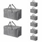 Moving Bags Extra Large 8 Pack - Heavy Duty Storage Totes with Wrap-Around Handles & Reinforced Zippers - Foldable Moving Box Alternative, Water-Resistant for Dorm, Closet & Under Bed Storage (Clear)