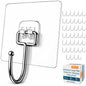 Adhesive Large Wall Hooks for Hanging Heavy Duty No Drill, 22 lbs, 12 pcs