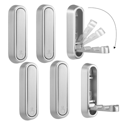 Dntorx Folding Coat Hooks, 2 Pcs Foldable Gold Wall Hooks Heavy Duty Foldable Hook Bathroom Towel Hooks Robe Hooks Wall Mounted for Hanging Coat Towels Clothes Hat Bags Keys