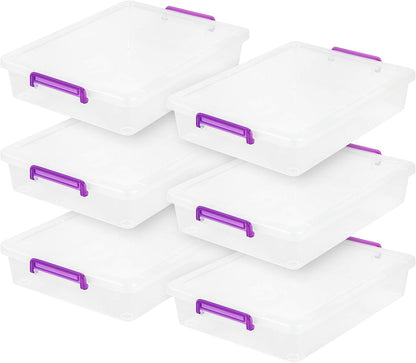 IRIS USA Storage Bins with Lids |Made in USA| 6 Qt - (6-Pack) - Clear