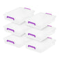 IRIS USA Storage Bins with Lids |Made in USA| 6 Qt - (6-Pack) - Clear