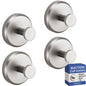 HOME SO Suction Cup Hooks for Shower & Bathroom Towel Holder 2-Pack Black