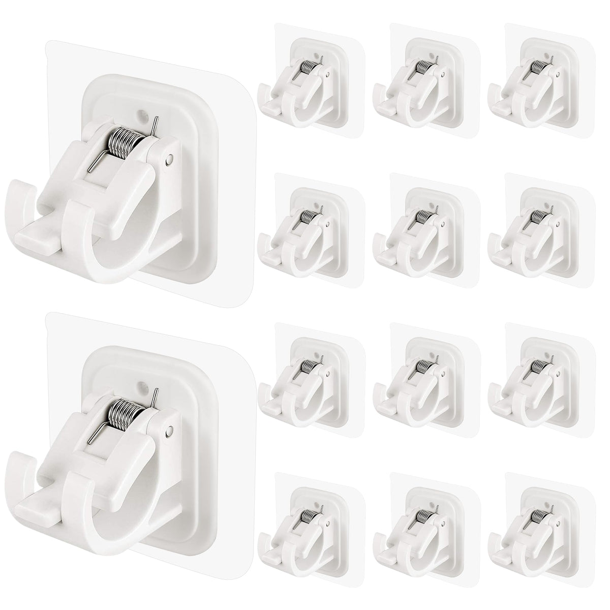 8PCS Self Adhesive No Drill Adjustable Curtain Rod Holder Hooks Brackets
