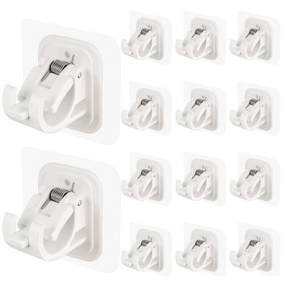 8PCS Self Adhesive No Drill Adjustable Curtain Rod Holder Hooks Brackets