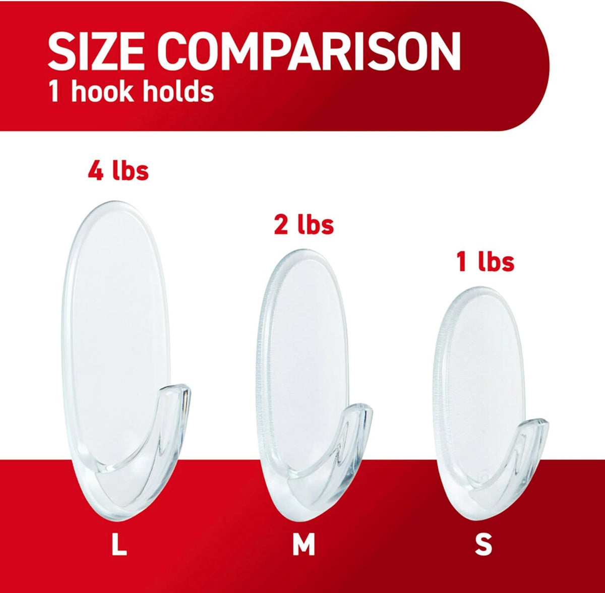 Command Medium Clear Clear Hooks, 7 Hooks, 12 Strips