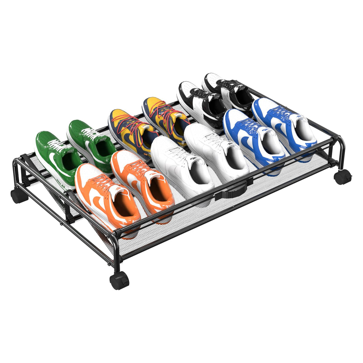 Under Bed Shoes Storage, 2 Pack Rolling Under-bed Storage Containers